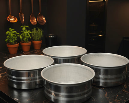 4 Pcs Silver Steel Water Freezing / Ice Bowl Set - best cookware brand - ice bowl set at best price from cooknex.pk