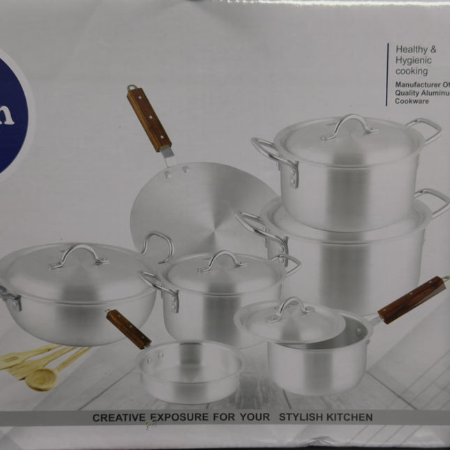 aluminum cookware gift set best quality cooking pot , tawa, wok , frying pan, sauce pan at best price by cooknex