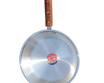 Aluminum Frying Pan With Wooden Strong Grip Handle - 24 cm Heavy Weight