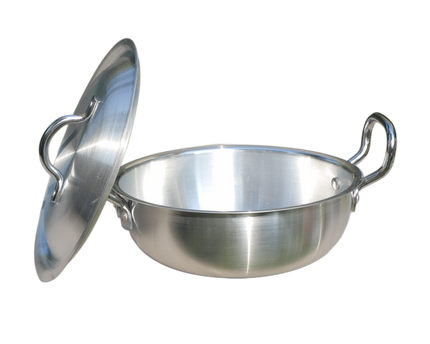 Aluminum Wok / Karahi With Lid And Stylish Handles - 26 cm