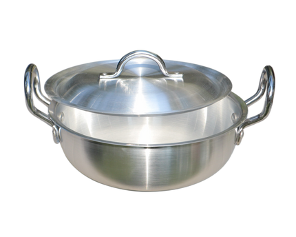 Aluminum Wok / Karahi With Lid And Stylish Handles - 26 cm