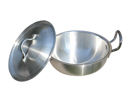 Aluminum Wok / Karahi With Lid And Stylish Handles - 26 cm