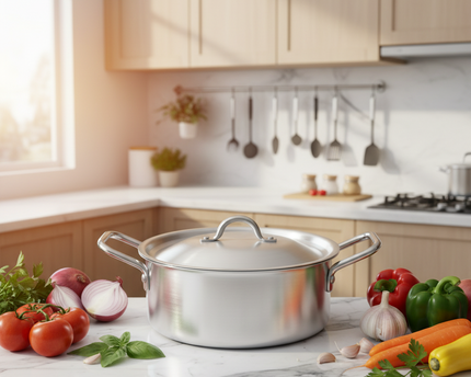 Aluminum Cooking Pot Set Casserole Set 5 Pcs With Lid - 18-26 Heavy Weight