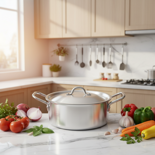 Aluminum Cooking Pot Set Casserole Set 5 Pcs With Lid - 18-26 Light Weight