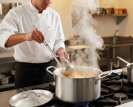 Aluminum Cooking Pot Set Casserole Set 5 Pcs With Lid - 18-26 Heavy Weight