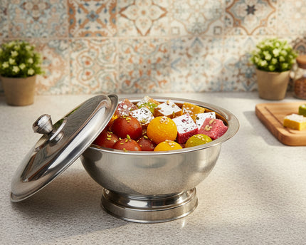 Stainless steel bowl with lid from Pakistan's best cookware brand - cooknex