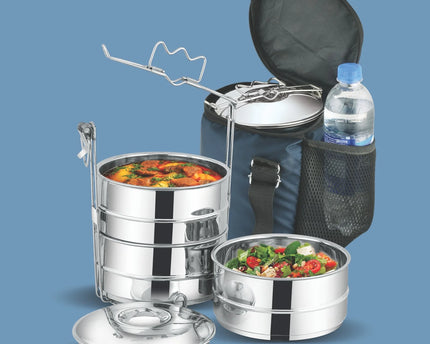 Stainless Steel Leak-Proof Tiffin Box - Lunch Box Ideal for School, Work, or Travel with BAG By Cooknex