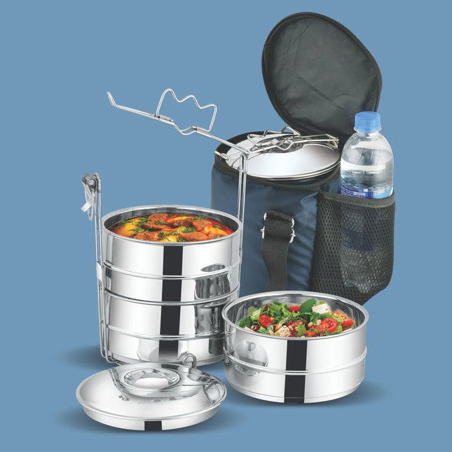 Stainless Steel Leak-Proof Tiffin Box - Lunch Box Ideal for School, Work, or Travel with BAG By Cooknex