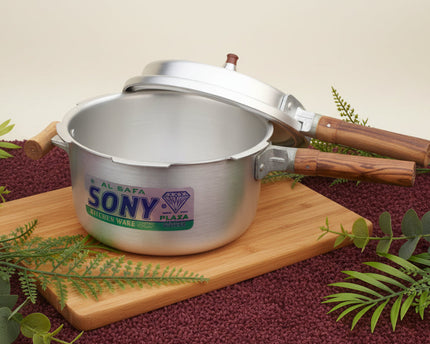 Silver pressure cooker with wooden handles sony instant cooking pot by cooknex at best price in Pakistan