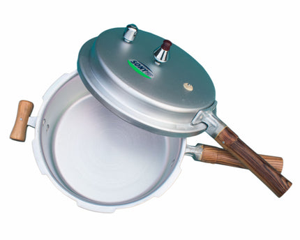 Silver pressure cooker with wooden handles sony instant cooking pot by cooknex at best price in Pakistan