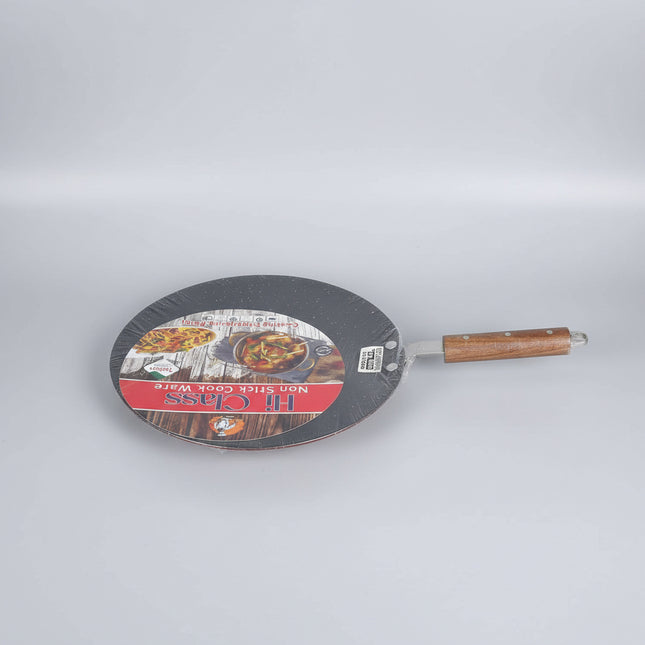Iron Nonstick Tawa / Paratha Pan Wooden Grip Handle By Cooknex