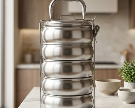 Zafar Stainless Steel TIFFO doubleBelly:- Lunch Box 3 Layer - cooknex