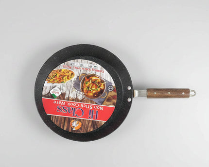 Iron Nonstick Tawa / Paratha Pan Wooden Grip Handle By Cooknex