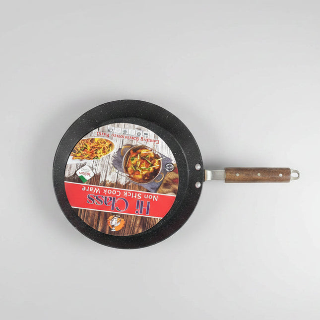 Iron Nonstick Tawa / Paratha Pan Wooden Grip Handle By Cooknex