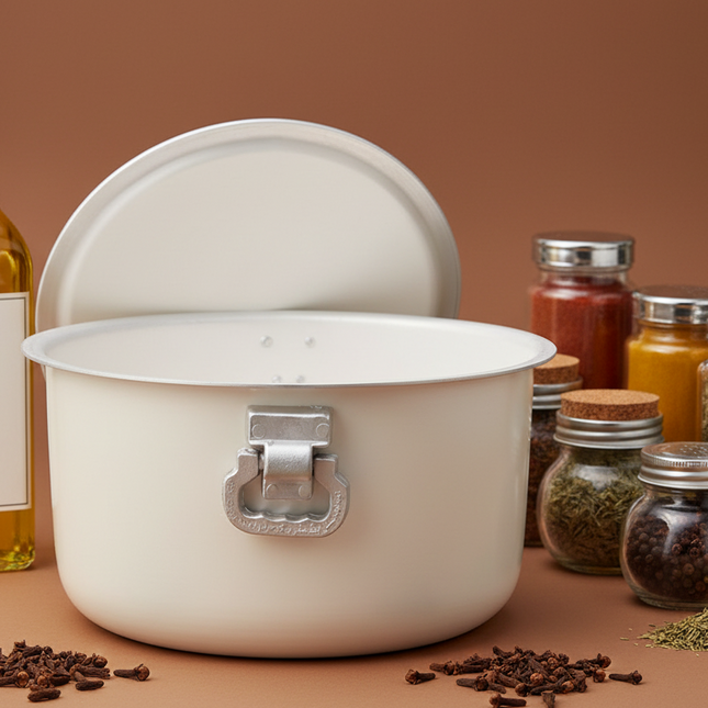 Aluminum Dull Finish 4 Pcs Cooking Pot Set - 37/40 With Handle