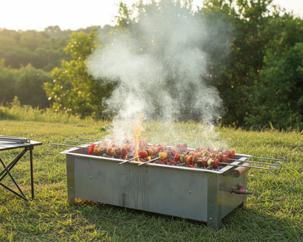 BBQ Grill 2 in 1 - Gas And Coil BBQ Grill By Cooknex