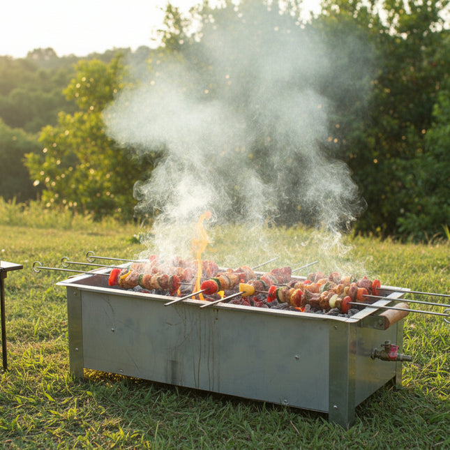 BBQ Grill 2 in 1 - Gas And Coil BBQ Grill By Cooknex
