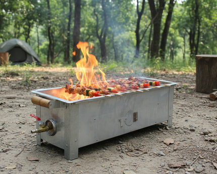 BBQ Grill 2 in 1 - Gas And Coil BBQ Grill By Cooknex