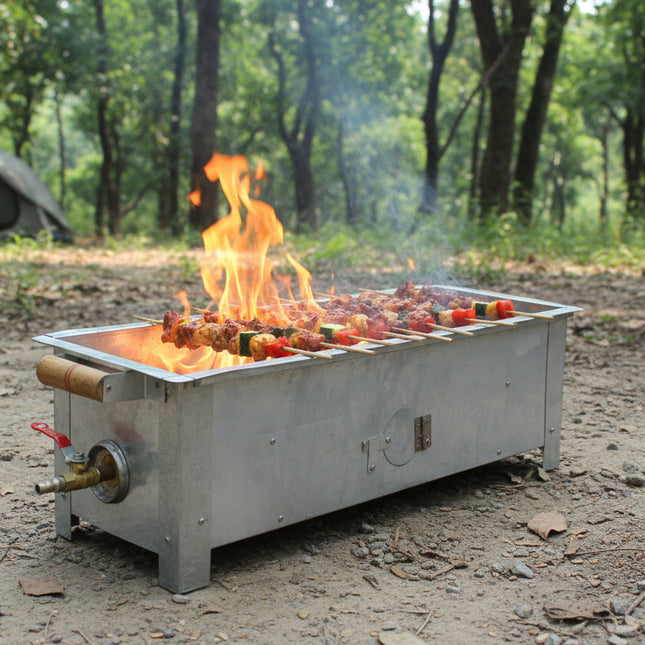 BBQ Grill 2 in 1 - Gas And Coil BBQ Grill By Cooknex