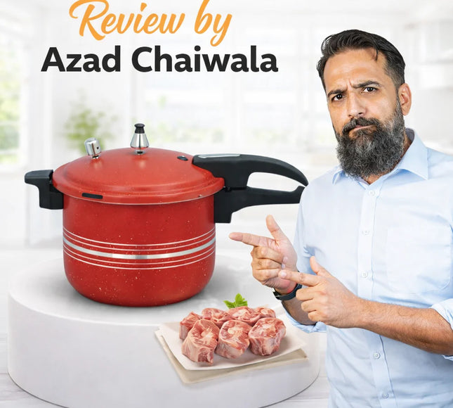 best nonstick pressure cooker highly recommended by azad chaiwala - available at cooknex.pk at best price in Pakistan
