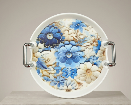 Premium Quality 3 Pcs Serving Tray Set By Cooknex - Random Pattern