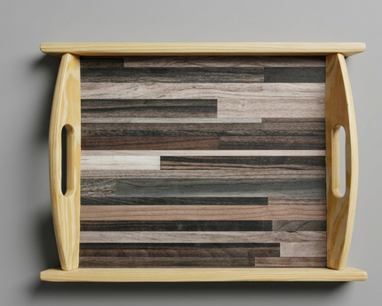 Premium Quality 3 Pcs Wooden Serving Tray Set By Cooknex